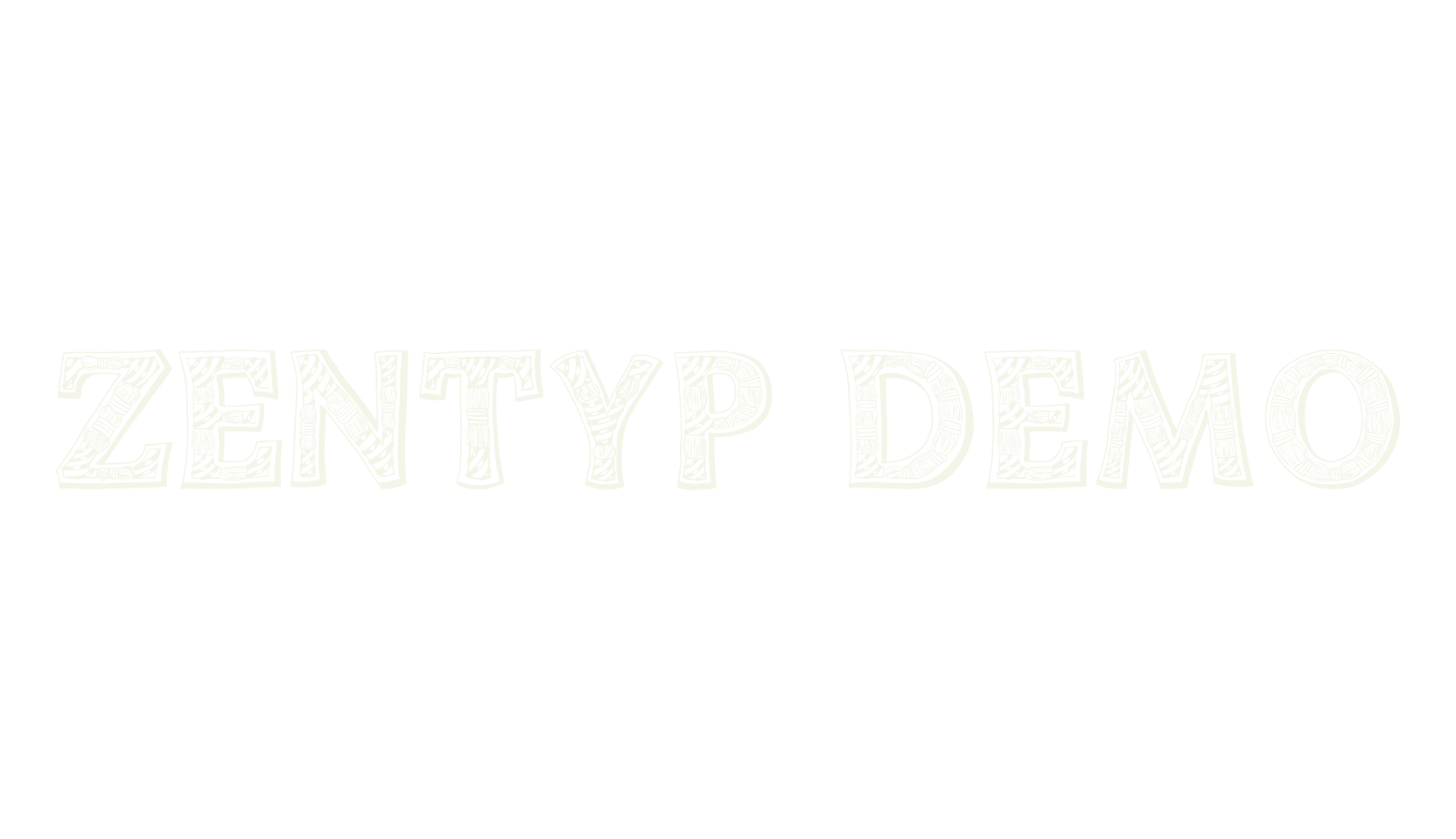 Zentyp Demo, zentangle font preview