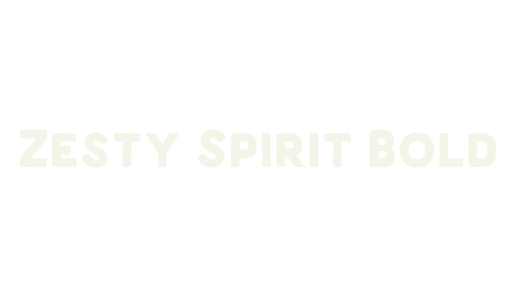 Zesty Spirit Bold, display market font preview