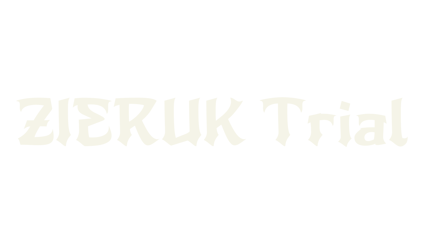 ZIERUK Trial, black metal font preview