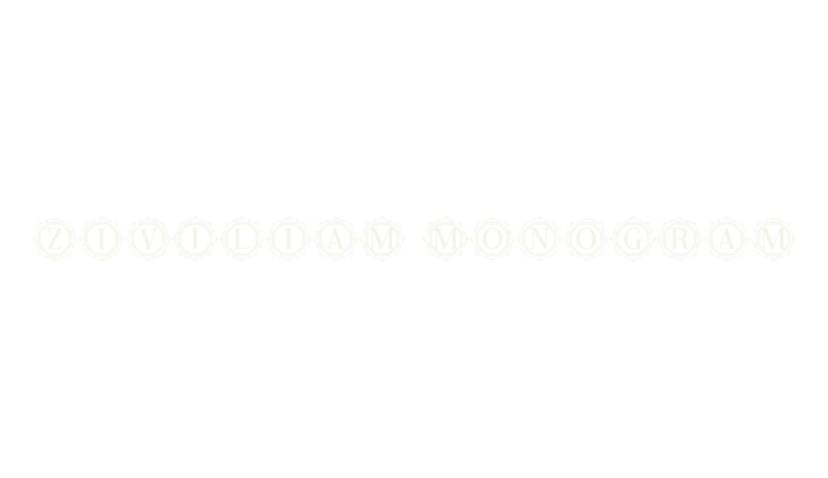 Ziviliam Monogram, monogram font preview