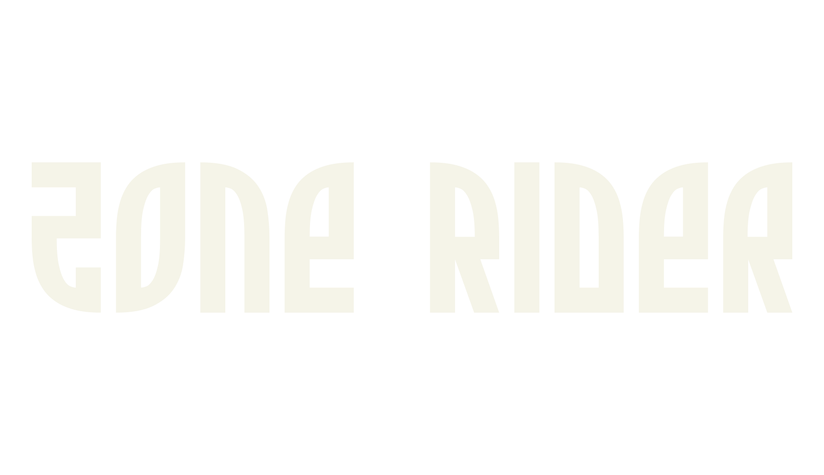 Zone Rider, display market font preview